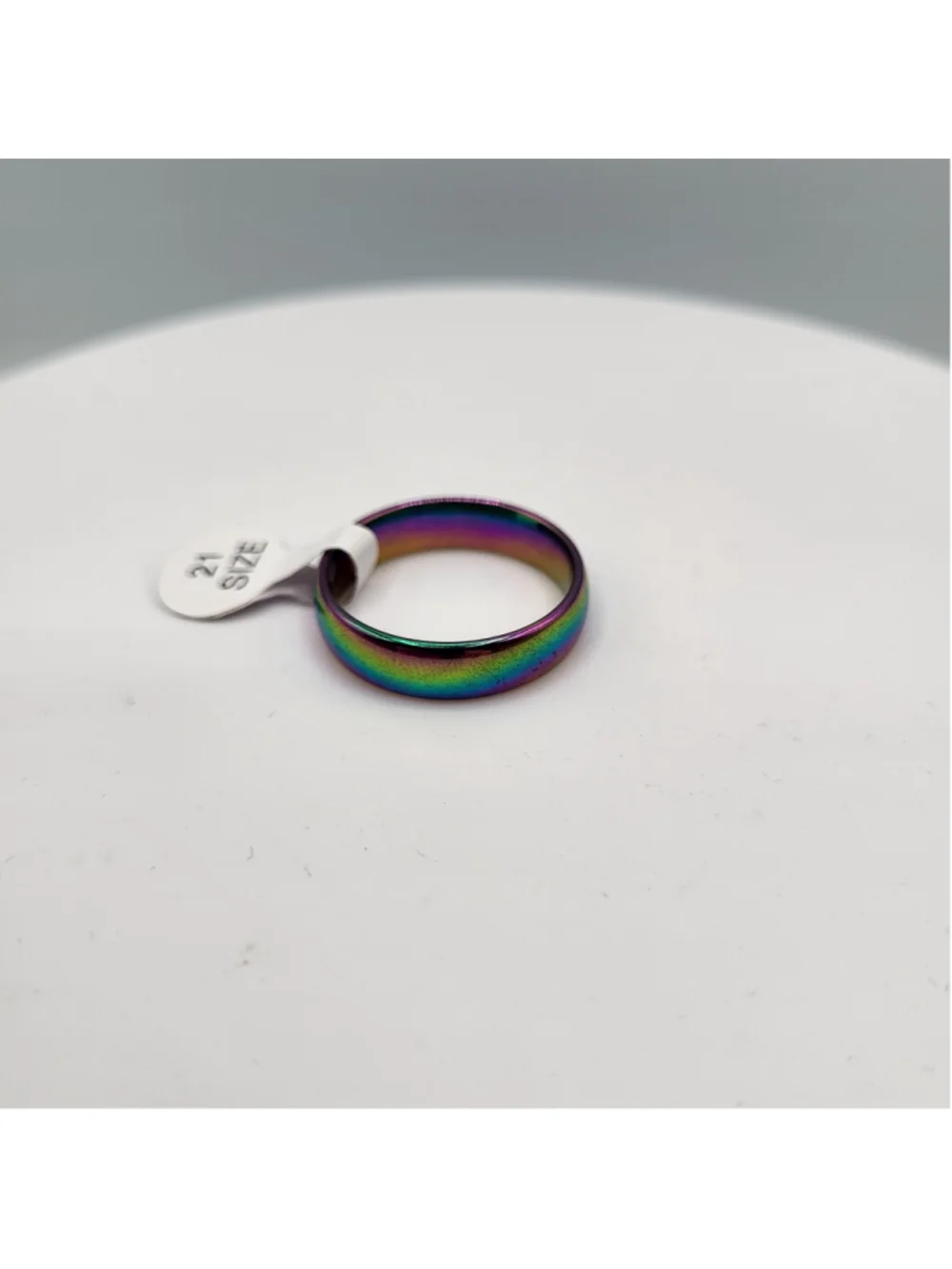 Men's US Size 11.75 Stainless Steel Rainbow Iridescent Band Ring – Unisex – NWOT